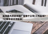 盐城最大的区块链厂是哪个公司[江苏盐城77亿数字货币传销案]